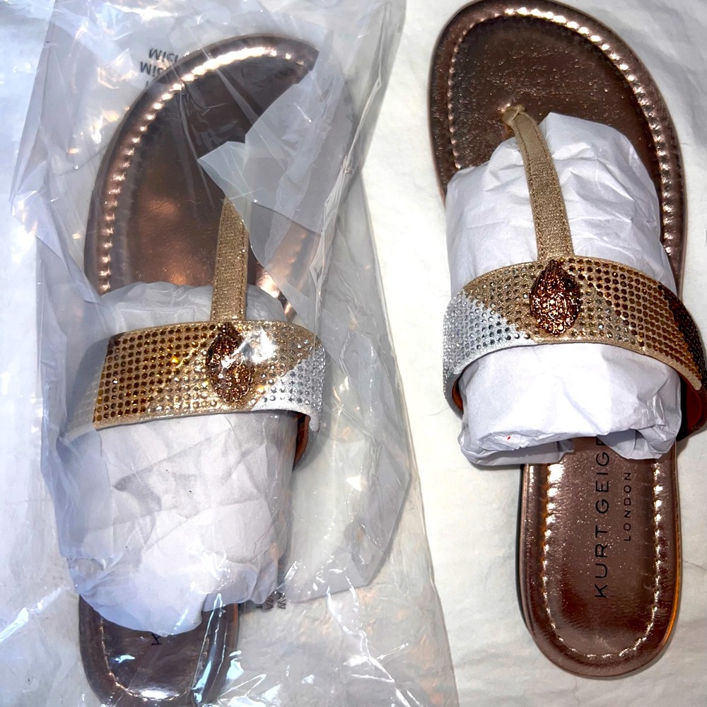 NIB Kurt Geiger Women's Metallic Sandals 10/41